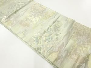 アンティーク　霞に人物・花模様織出し袋帯（材料）